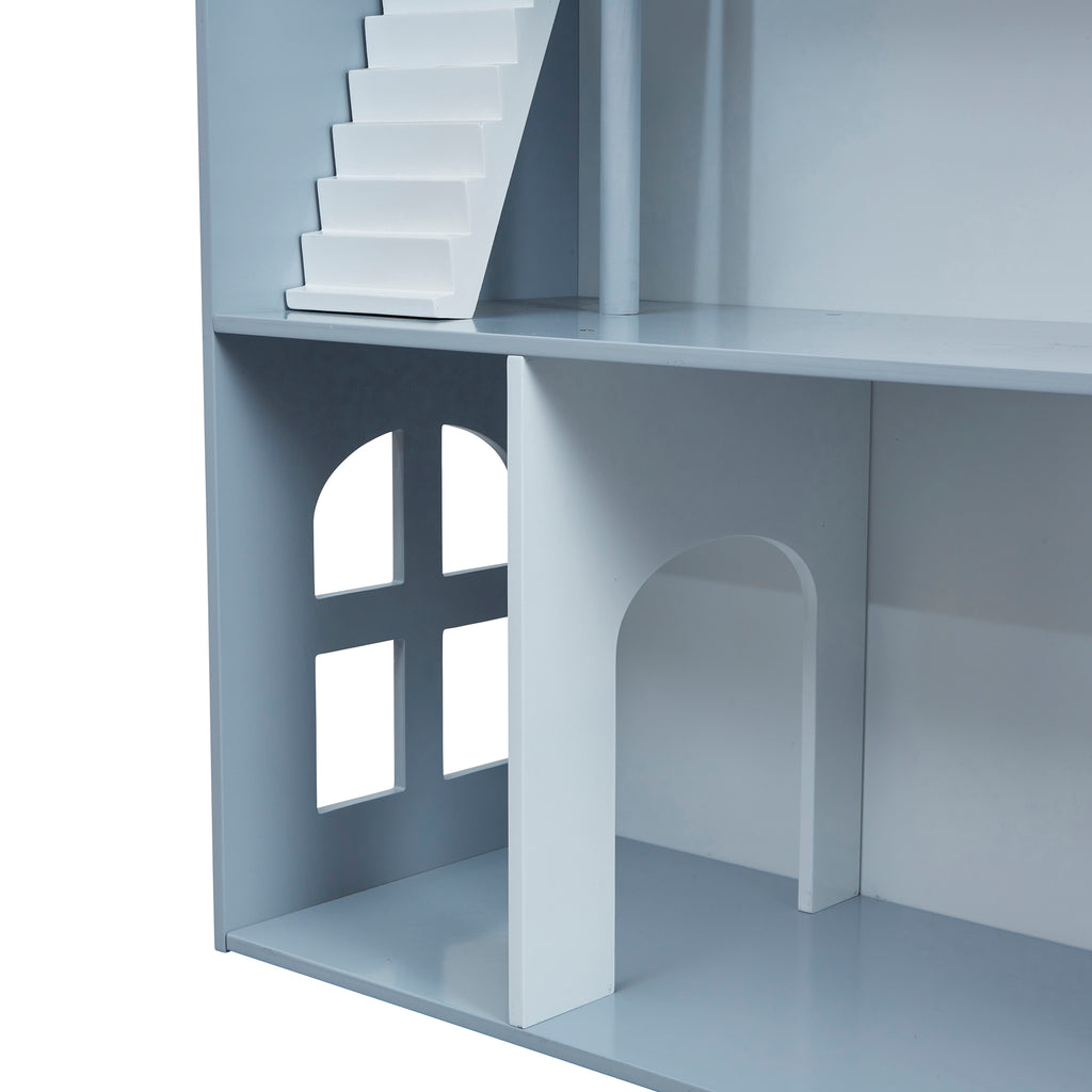    LHTZ005-grey-dolls-house-bookcase-with-balcony-close-up-door-way