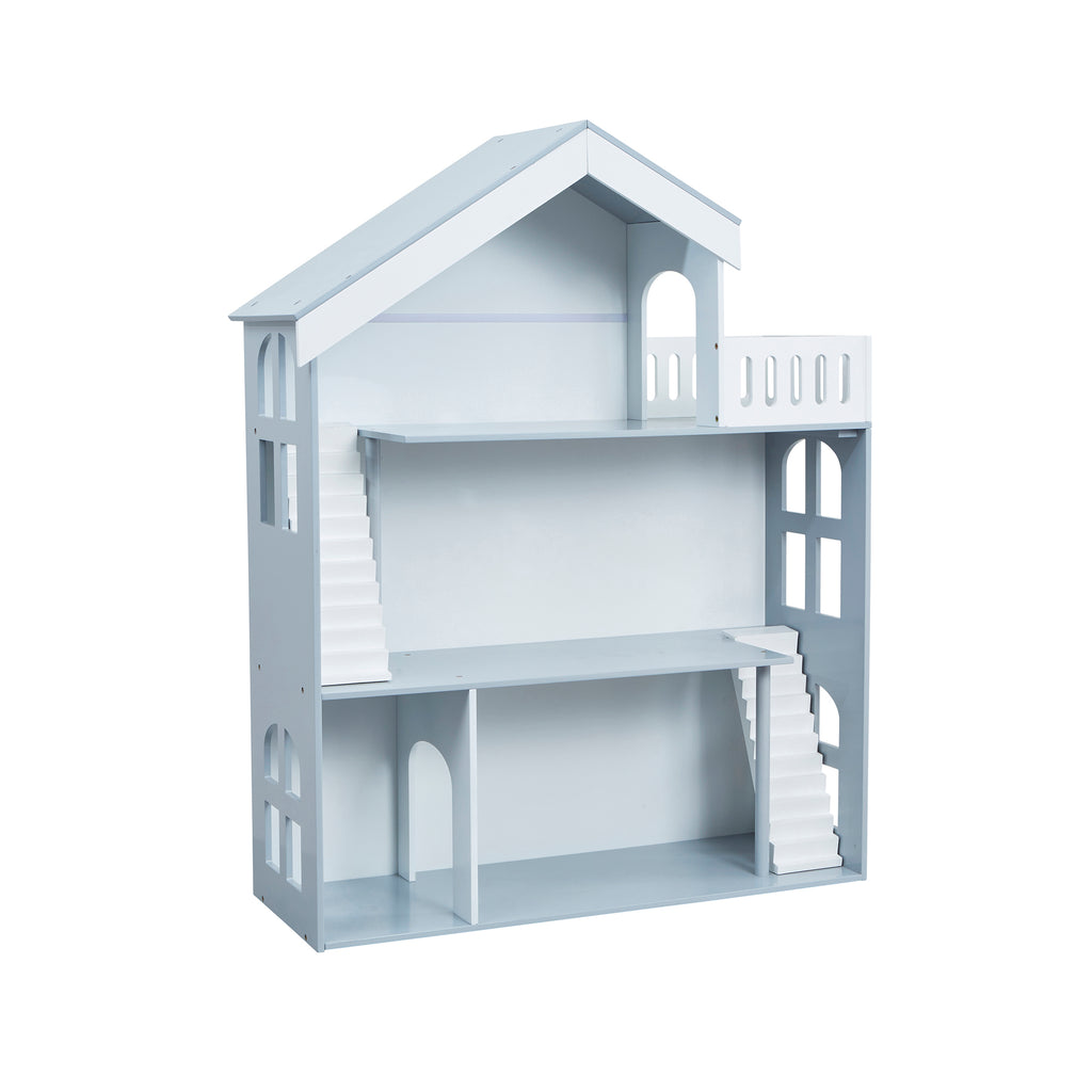    LHTZ005-grey-dolls-house-bookcase-with-balcony-product-side-view-1
