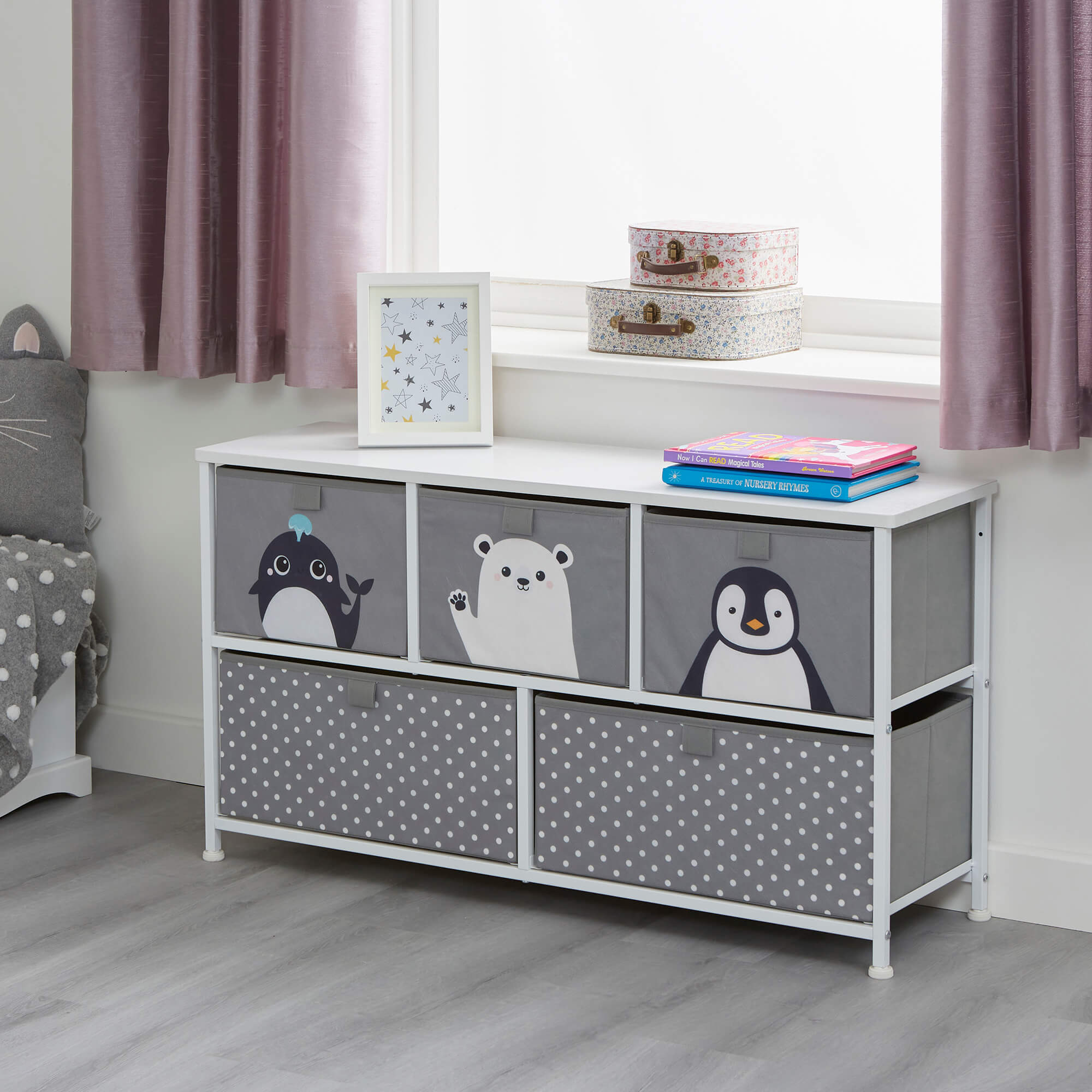 Grey sales kids storage