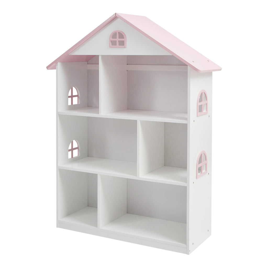 LHT10101-white-dolls-house-bookcase-with-pink-roof-product