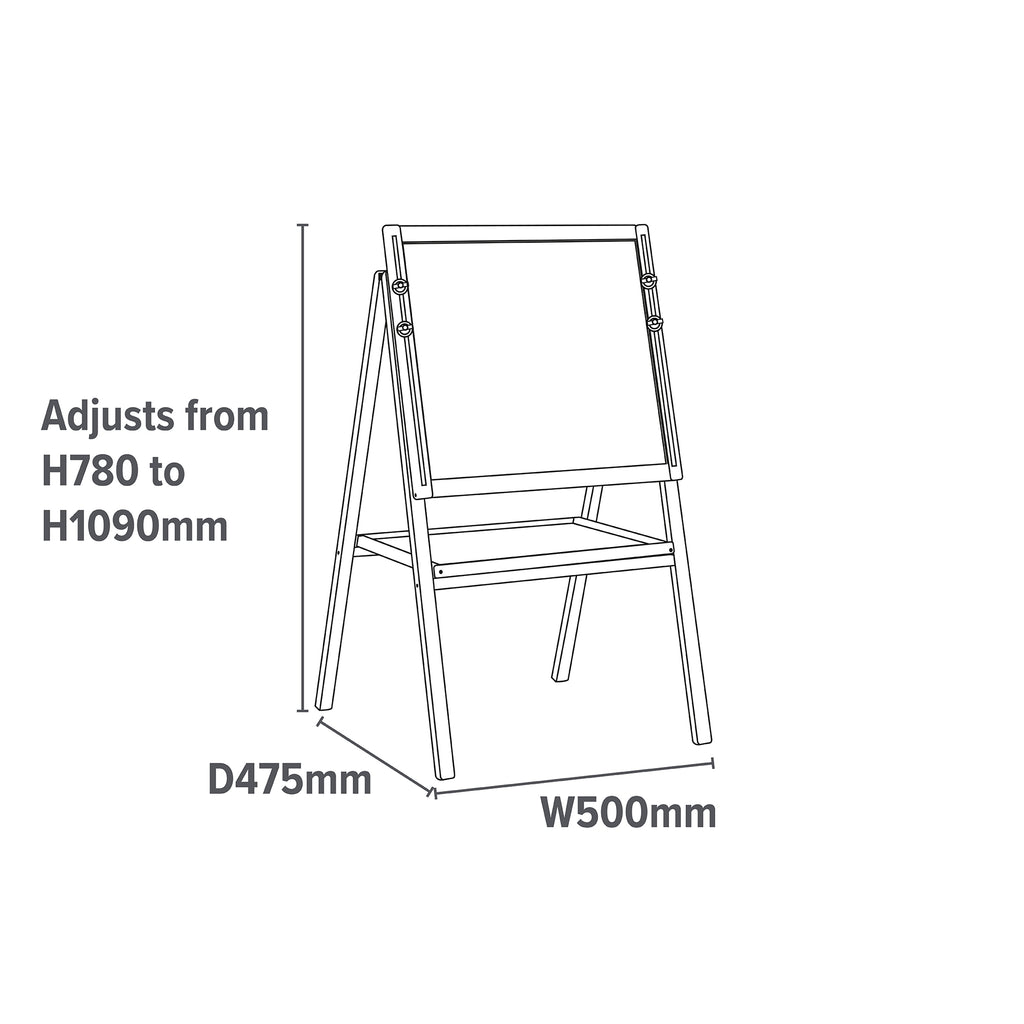 LHTMS1-height-adjustable-easel-dimensions
