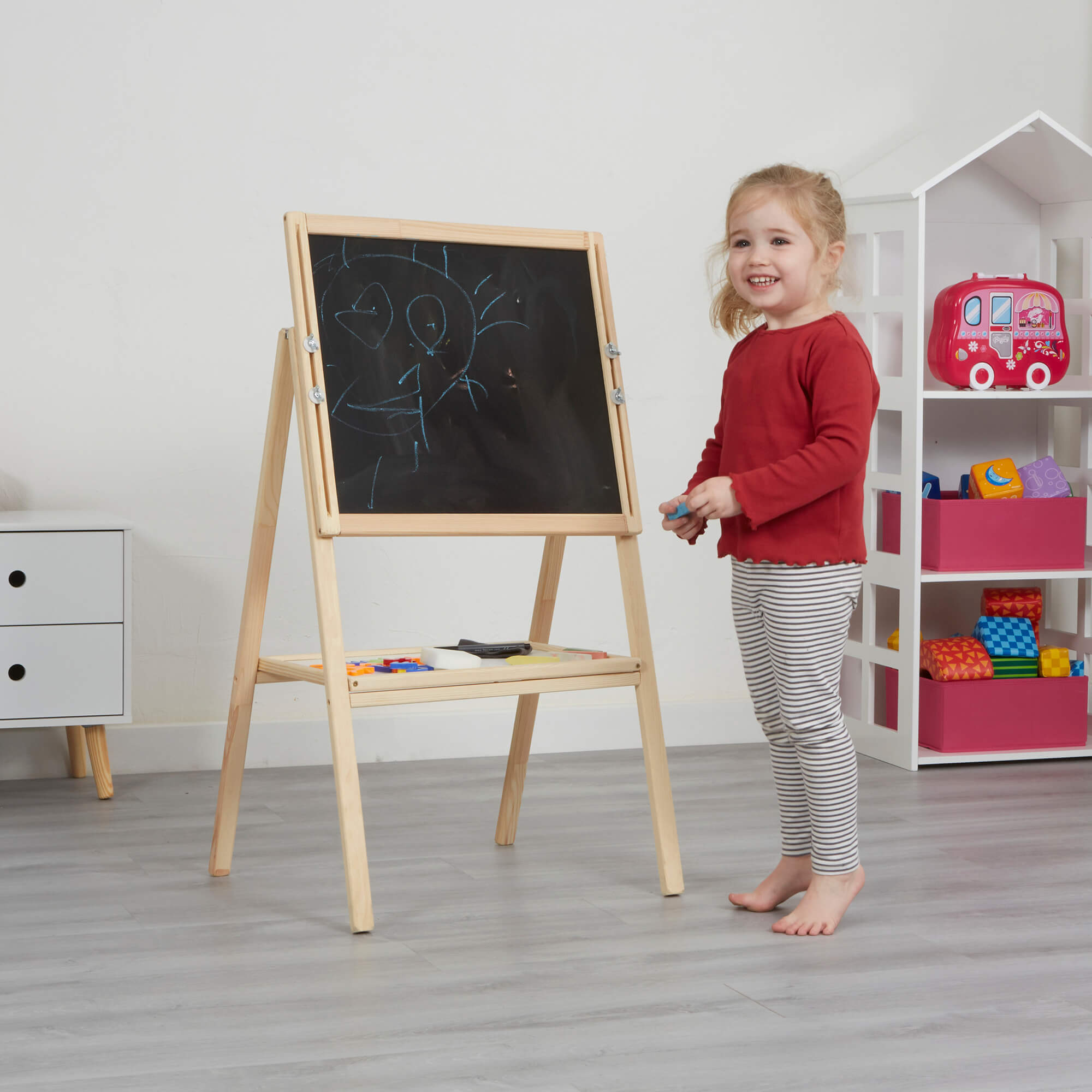 Fundamental's Children's Easel - Adjustable Wooden Easels at