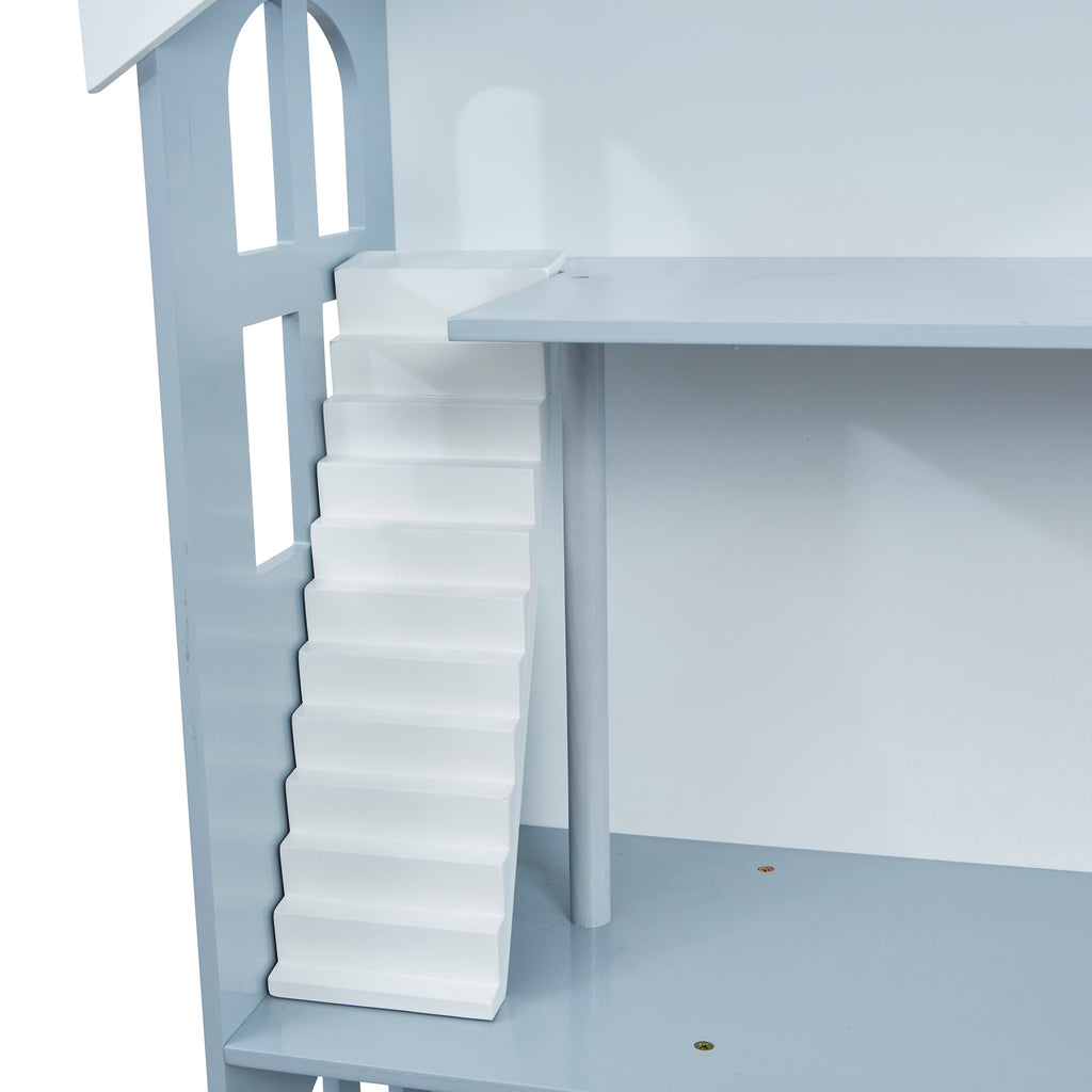    LHTZ005-grey-dolls-house-bookcase-with-balcony-close-up-stairs