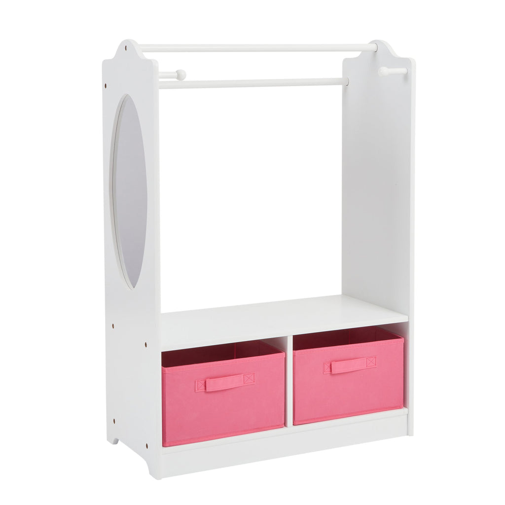 TF4917-white-wooden-dress-up-unit-with-pink-bins