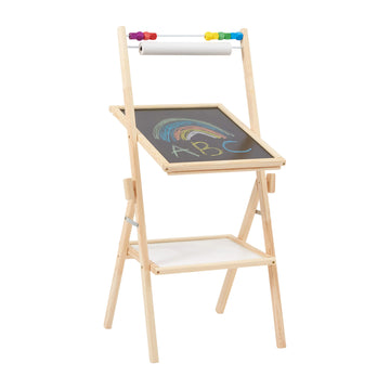 Kids Double Sided Easel, Paper Roll, Counting Beads & Accessories